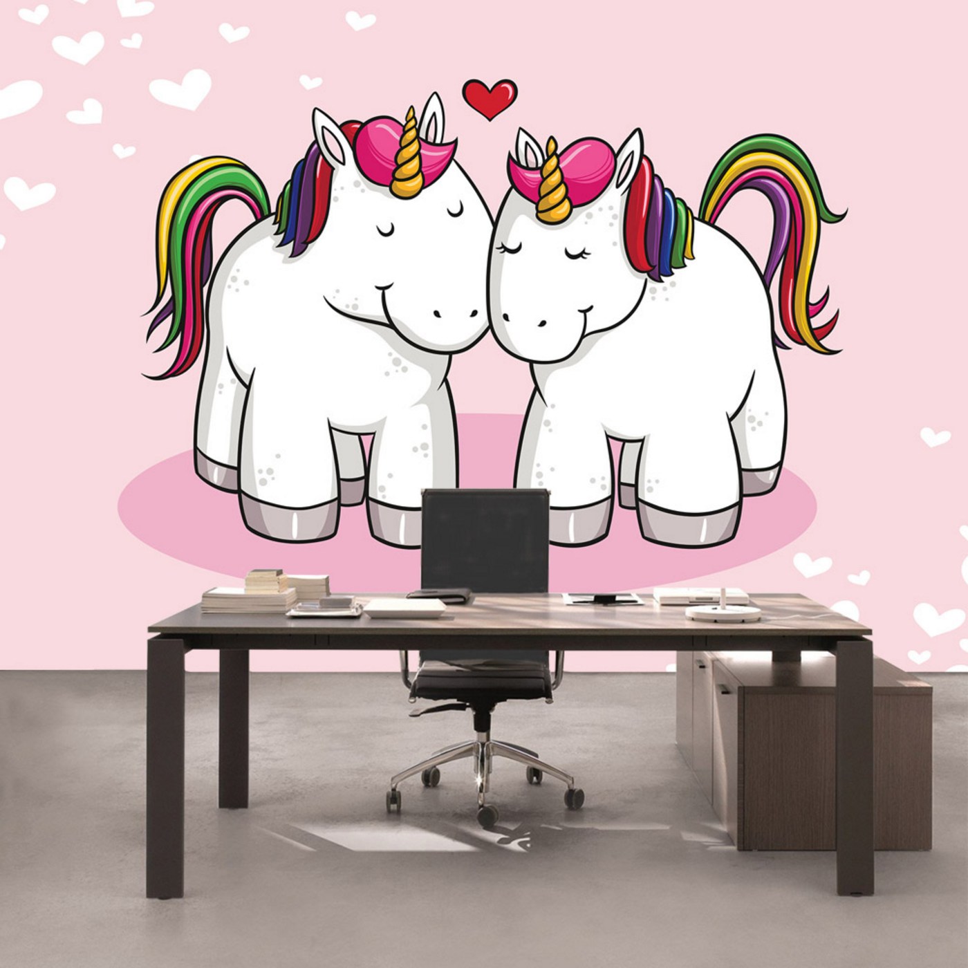 Kiss Fototapeten Thermoglaser Und Leuchtpflastersteine Vlies Fototapete No 4580 Kinder Jugend Tapete Einhorn Pferd Tier Herz Liebe Regenbogen Bunt