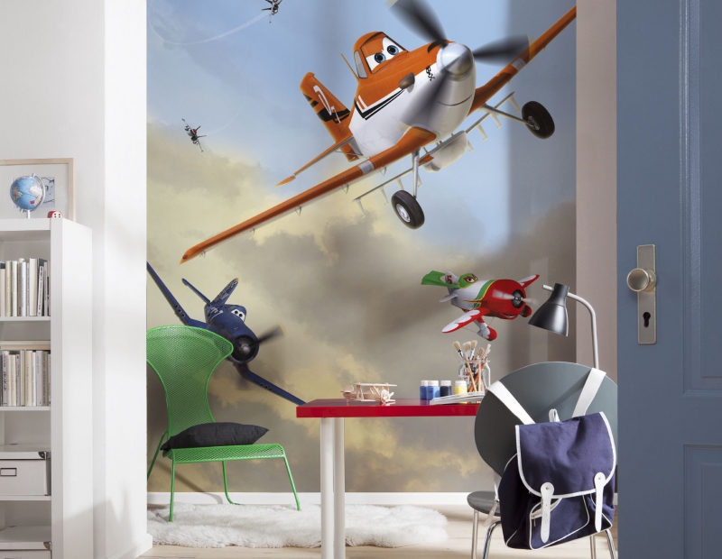 Fototapete Kindertapete PLANES 184x254, Disney lustige Flugzeuge, Flugzeugrennen