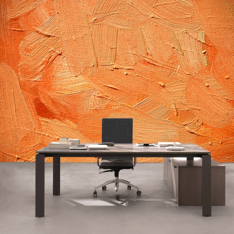 Vlies Fototapete 108 - Wall of orange shades Kunst Tapete Wand Spachtel Hintergrund farbige