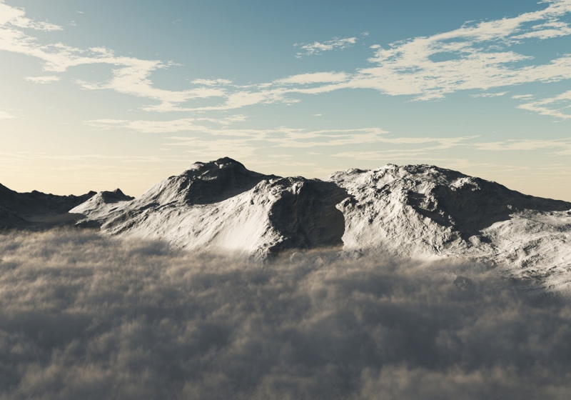 Vlies Fototapete 244 - Gebirge Tapete Gebirge Himmel Wolken Sonne anthrazit