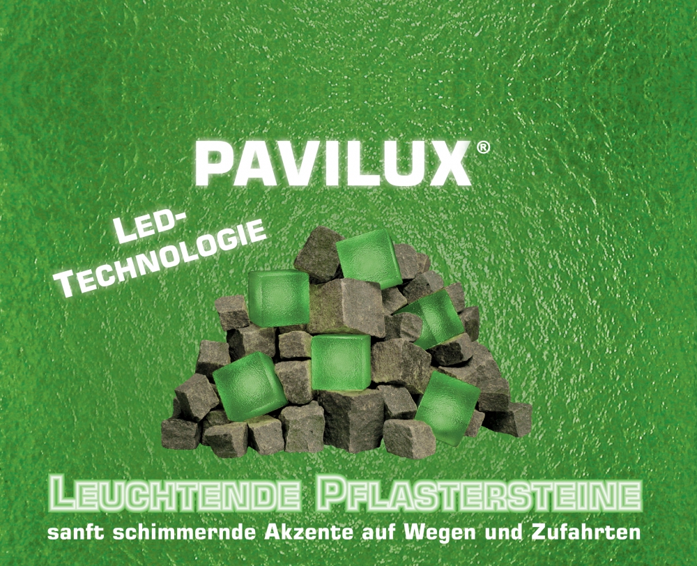 PAVILUX 6er Pack LED-Leuchtsteine, grün leuchtend, mit Netzteil