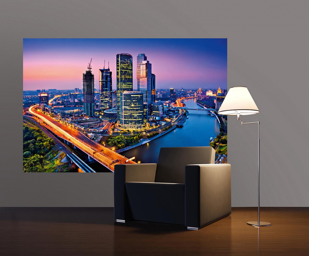 Fototapete MOSCOW TWILIGHT 175x115 Giant Art Poster, Moskau in Russland am Abend